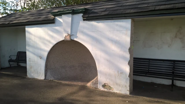 Damaged park shelter