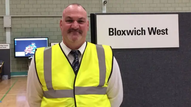 Steve Chapman, Bloxwich West working at the ballot paper counting