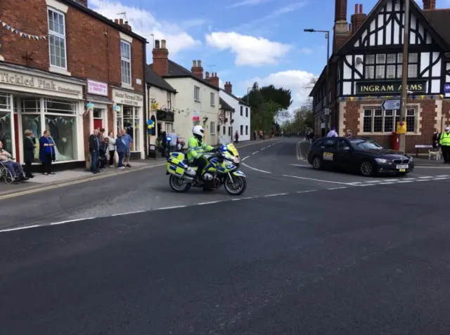 police bike closes road