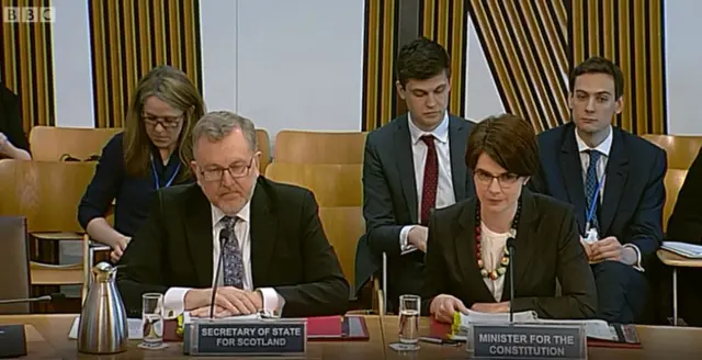 Scottish Secretary David Mundell and UK Constitution Minister Chloe Smith