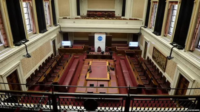 Empty Senate chamber