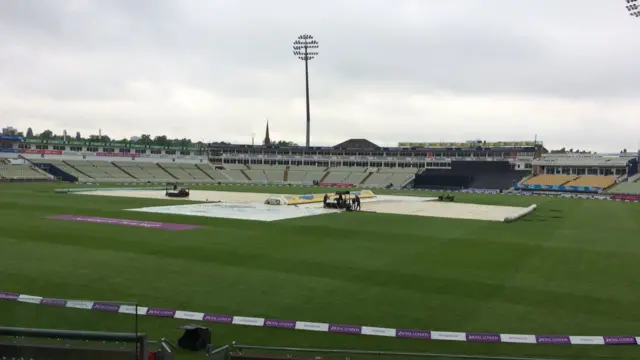 Edgbaston, covers on pitch