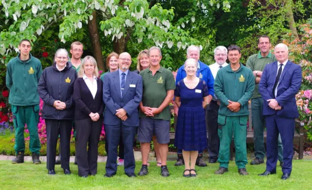 Tim Gill (centre) with crematorium staff