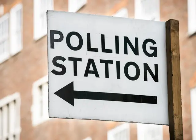 Polling station sign