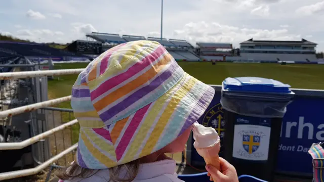 A girl enjoys an ice cream in Chester-le-Street