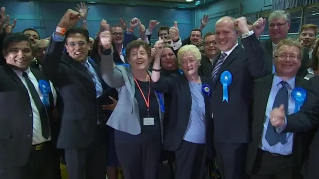 Conservatives celebrating in Swindon