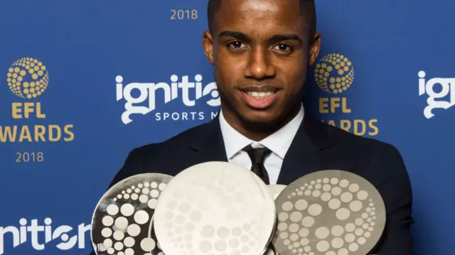 Ryan Sessegnon with the awards he won at the EFL Awards