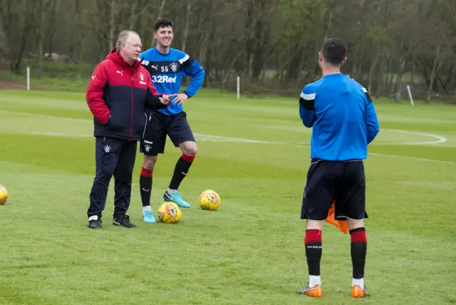 Jimmy Nicholl takes Rangers training