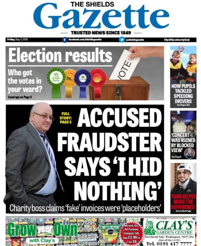 Shields Gazette front page