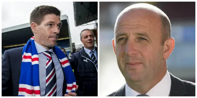 Rangers manager Steven Gerrard and assistant boss Gary McAllister