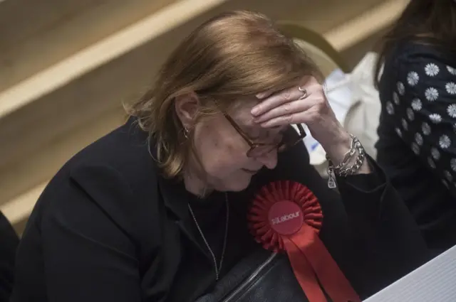 Emma Dent Coad MP following the announcement of the results for the local council elections in the Brompton and Hans Town ward at Kensington Town Hall