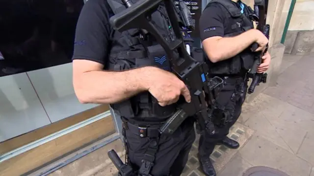 Armed police officers