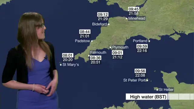 tide times map for Devon and Cornwall