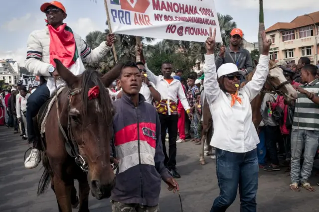 Protesters in Antanarivo