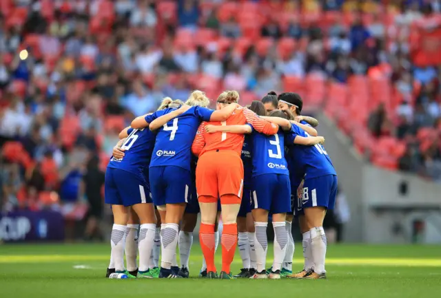 Chelsea team huddle