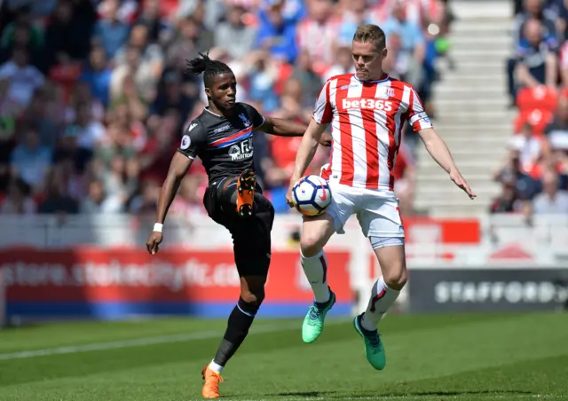 Wilfried Zaha and Ryan Shawcross