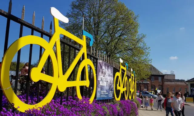 Tour de Yorkshire decorations in Richmond, North Yorkshire