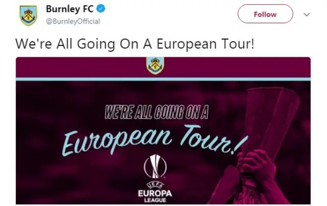 Burnley tweet