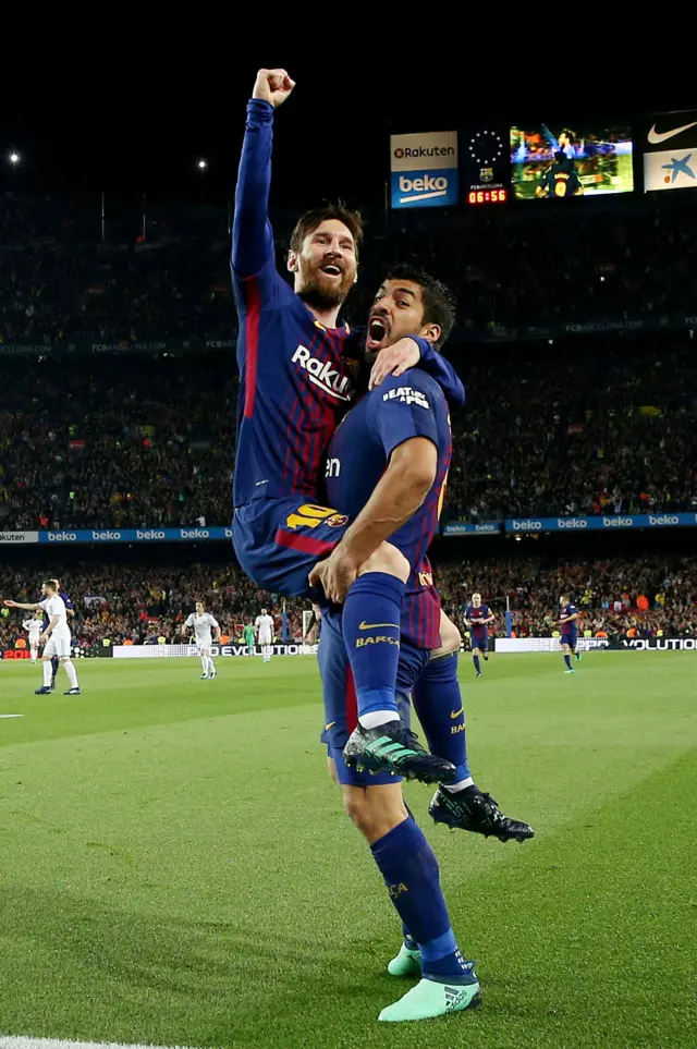 Lionel Messi and Luis Suarez