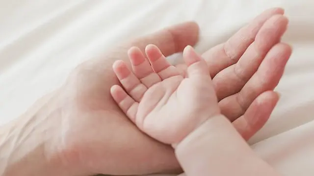 Adult and baby hands