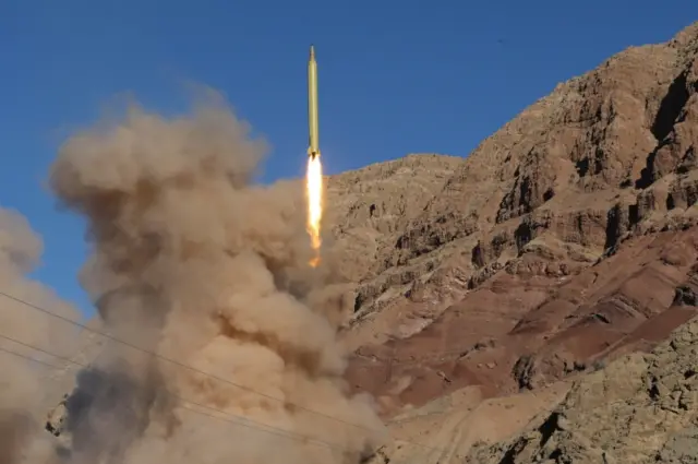 Missile fired in mountains