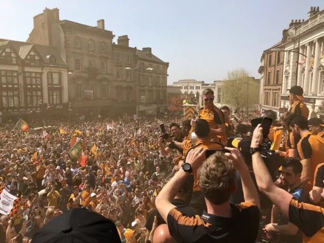 Wolves promotion party