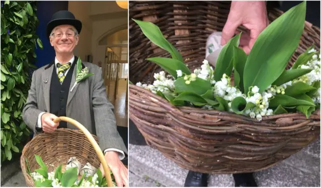 Nigel selling Lily of the Valley