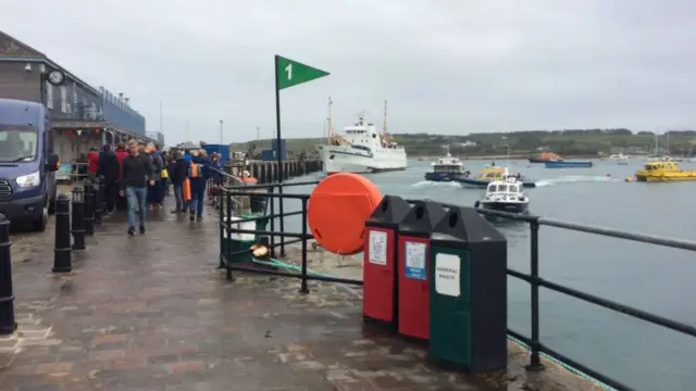 Scillonian ferry in Isles of Scilly