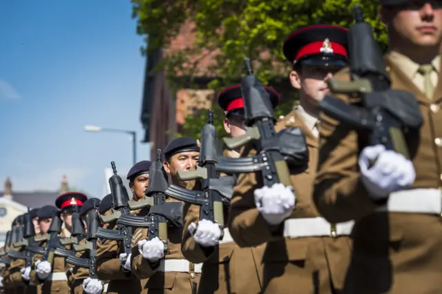 Hundreds of soldiers march in Boroughbridge