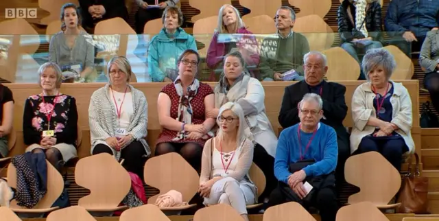 Gillian Murray is in the front row of this shot surrounded by other family members