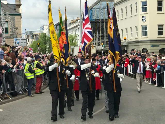 Veterans marching