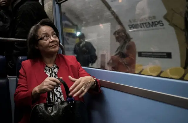 Cape Town mayor Patricia de Lille travels on the Paris underground