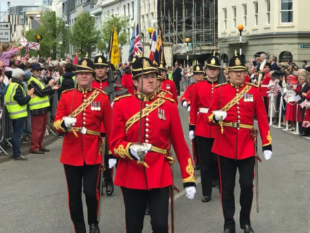 Veterans marching