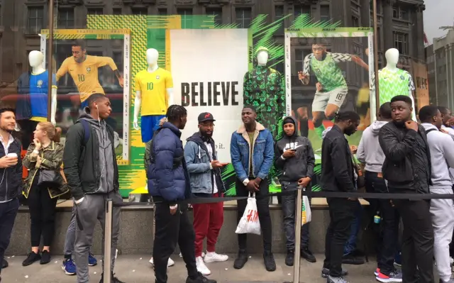 Queue outside Nike store London