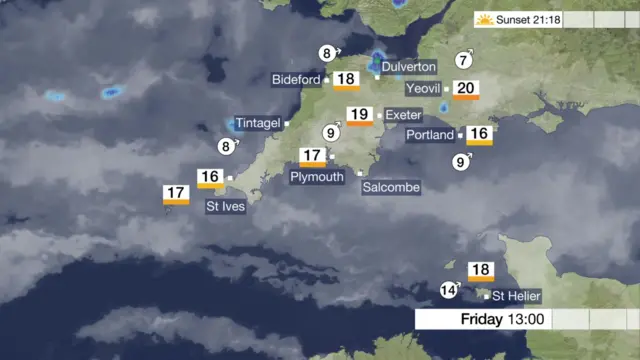 Friday's weather map