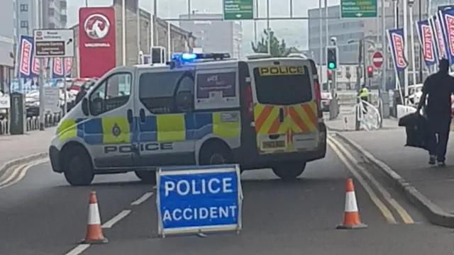 Huddersfield stabbing scene