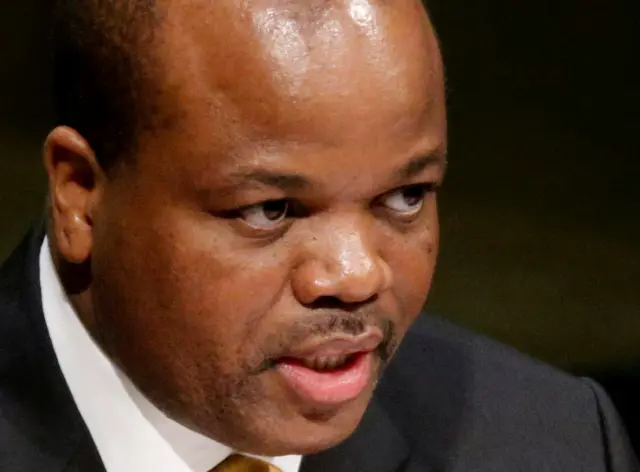 King Mswati III of Swaziland addresses attendees during the 70th session of the United Nations General Assembly at the U.N. headquarters in New York 20/04/2018