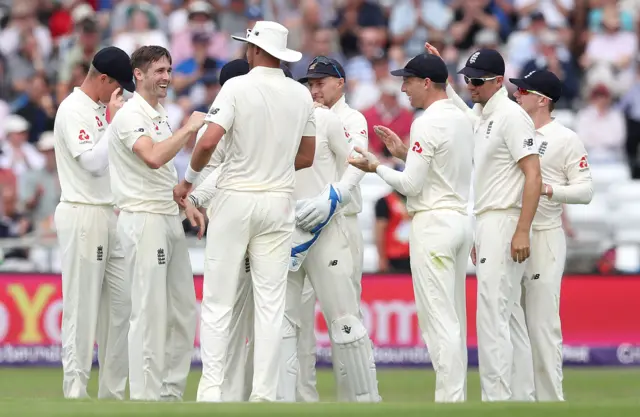 Chris Woakes celebrates