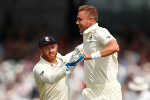 Stuart Broad celebrates