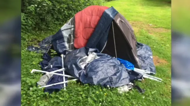 Tent pitched up in Worcester