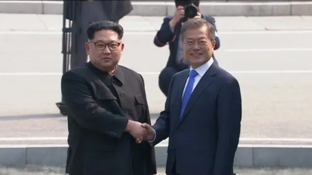 Kim Jong-un and Moon Jae-in