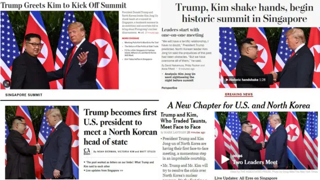 The Wall Street Journal (top left), Washington Post (top right), Los Angeles Times (bottom left) and New York Times (bottom right)