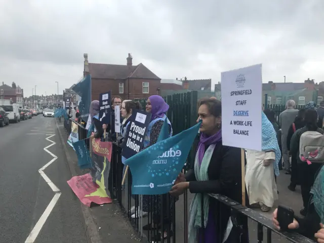 Parents outside Springfield Primary