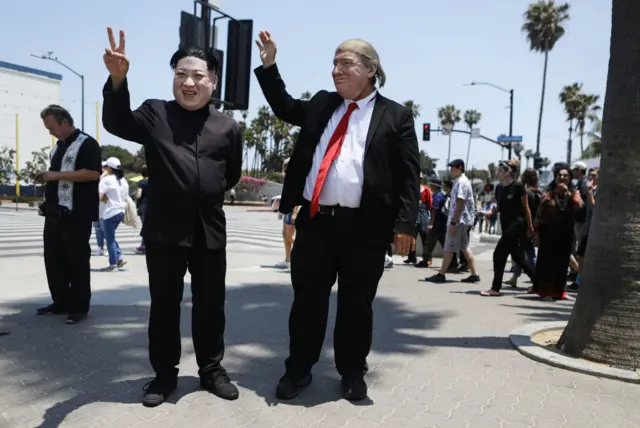 Impersonators at the Santa Monica pier