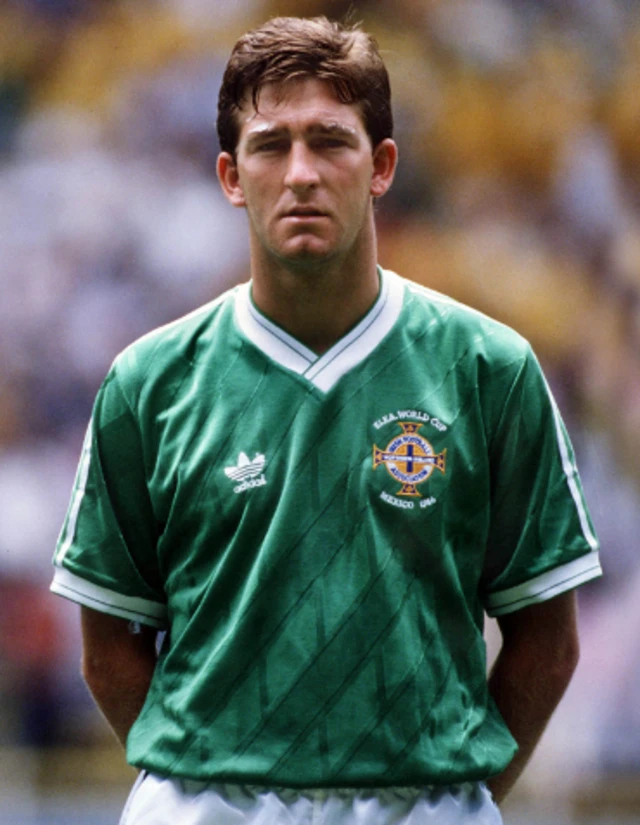 Norman Whiteside playing for Northern Ireland at the 1986 World Cup