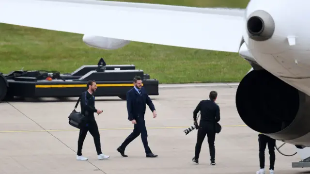 Gareth Southgate at Birmingham Airport