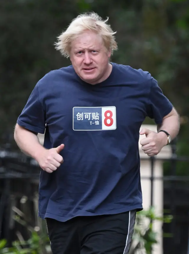 Johnson was spotted on a run earlier on Tuesday