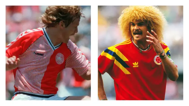 Denmark 1986 and Colombia 1990 away