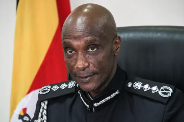 General Kale Kayihura, Inspector general of the police, during a press conference at the Police Headquarters in Kampala, Uganda