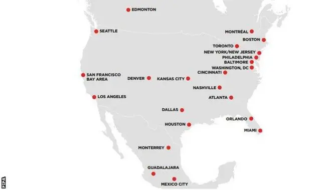 North America possible World Cup venues